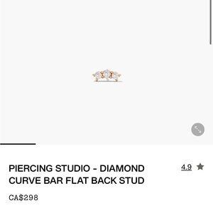 Mejuri Gold Diamond Curve Bar Flat Back Stud